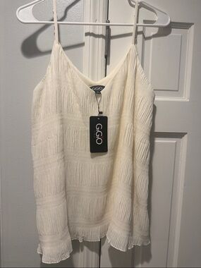 GIGIO Cream Textured Spaghetti-Strap Camisole